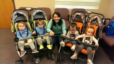 The quads and aunt Ada, at the doctors office